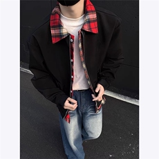 老钱风假两件外套男2025春季新款拼接撞色宽松cleanfit飞行服夹克，男装夹克，星座1210-1