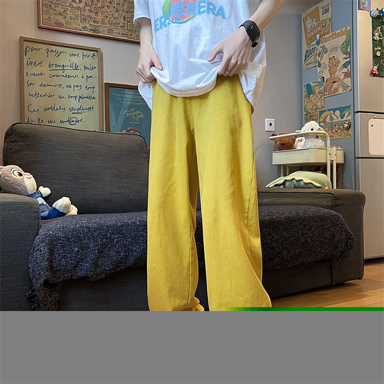 8XL-M特大码高级垂坠感休闲裤男薄款冰丝裤宽松直筒拖地裤K964P48,男装休闲裤,电商D206-1