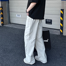 现货日系侧边大口袋纯棉直筒降落伞兵工装裤男女同款829P55，男装工装外套，电商B381-2