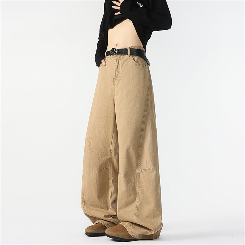 8XL-M工装裤男秋季日系男直筒宽松阔腿休闲弯刀裤子男K9177P65,男装工装外套,电商D206-1