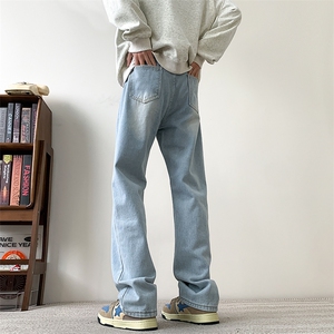 现货主推款加大码纯色直筒牛仔裤男XZ-310A-2BK305P50控78