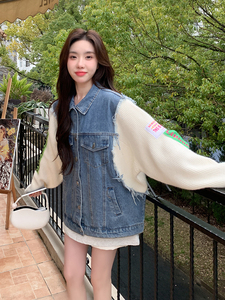 春现 减龄小众设计牛仔拼接外套B190-2312-P120-K178图片