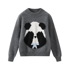 新款百搭半高领捂眼熊猫刺绣套衫,童装儿童羊毛衫,鑫贝羊绒, 新款百搭半高领捂眼熊猫刺绣套衫,童装儿童羊毛衫,鑫贝羊绒,