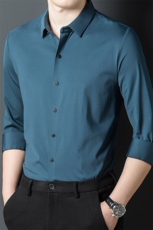 R9926男士2024年秋季新款长袖衬衣青年修身尖领无痕衬衫休闲，男装衬衫，电商B360