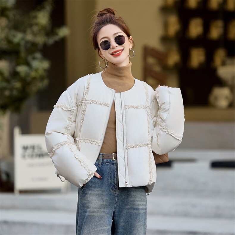 短款羽绒服女2024冬季新款小个子独特漂亮韩系减龄洋气白色面包服,女装羽绒服,卡杰菲