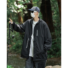 夏季新款轻薄冰丝透气防晒服潮流纯色连帽夹克外套现货W8232-P43，男装夹克，星座512-4