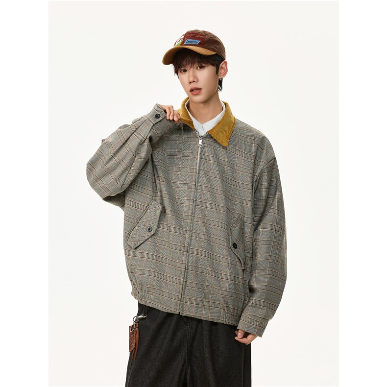 【现货】XZ1218WT53特价P76美式复古千鸟格格纹夹克,男装夹克,星座1218（原611-3）