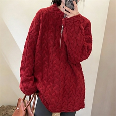 2026年秋季套头中长款半拉链套头羊毛套衫,女装羊毛衫,新胜羊绒,清河羊绒市场 2026年秋季套头中长款半拉链套头羊毛套衫,女装羊毛衫,新胜羊绒,清河羊绒市场