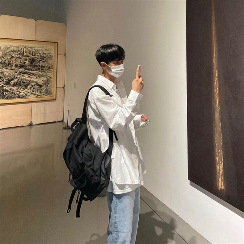 816B-CS011-P60春夏季衬衫外套高级感慵懒宽松百搭韩版纯色韩，男装衬衫，星座816B