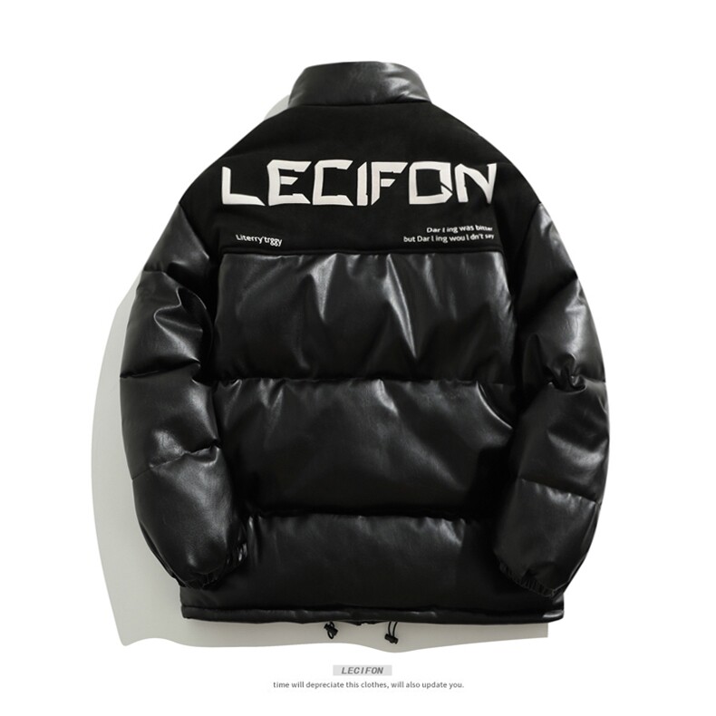 拼接加厚棉衣男PU皮立领棉袄软皮棉服外套3365-P90控118,男装棉衣,星座207
