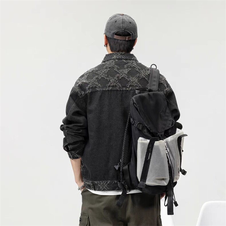 复古水洗重工提花斜纹牛仔外套男宽松休闲春秋上衣夹克休闲,男装工装外套,星座218-1（原230）