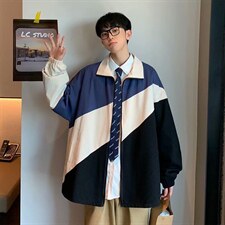 潮牌港风春季潮牌外套男生复古拼接撞色工装夹克宽松W1709-P52，男装夹克，星座512-4