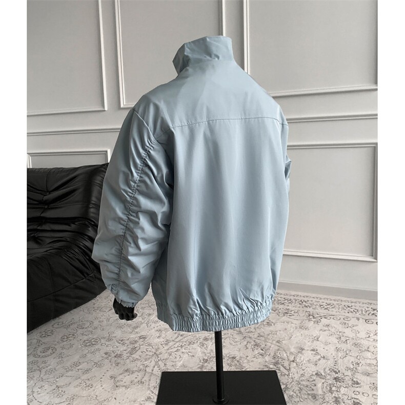 1美式罗纹拼接袖子褶皱大码M-5XL教练夹克男JK78056P69控105，男装夹克，星座226-2