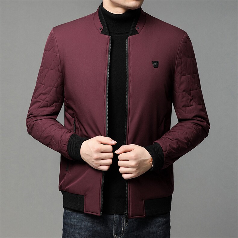 冬季新款中年男士商务休闲棉服立领保暖加厚爸爸装棉衣外套上衣,男装棉衣,电商B212（原钱塘6029）