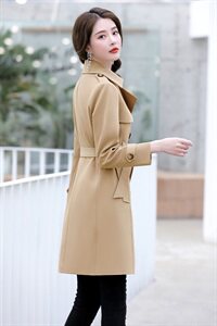 风衣女中长款2025年春季新款女装修身英伦风显瘦气质春秋时尚外套，女装风衣，采品优优