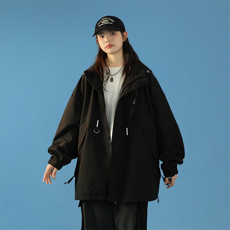 春秋新款男士宽松工装连帽夹克防风防水冲锋衣JK8303-P65,男装夹克,电商B306