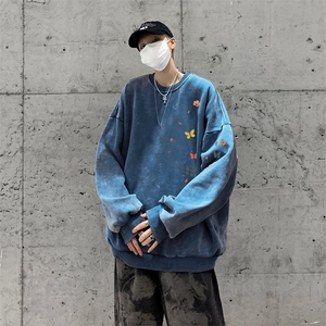 美式潮牌重磅水洗做旧圆领卫衣力推大码男XZ517A-BK5556-P58图片