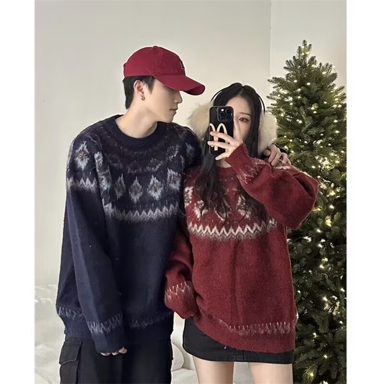 北欧费尔岛毛衣男女潮牌情侣装针织衫秋冬圣诞毛线衣LY928P51,男装针织衫/毛衣,星座1112-1