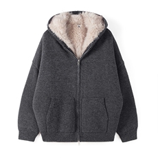 现货高品质得物座山雕加毛连帽针织外套310A-2MYY5026p198，女装短外套，星座310A-2