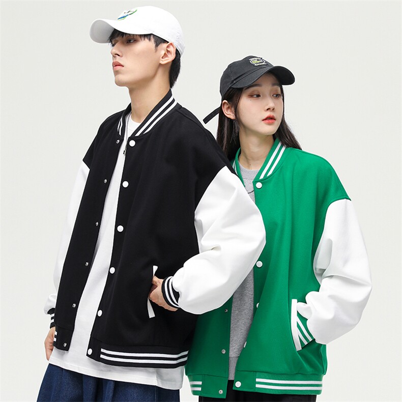 春秋季棒球服外套新款ins潮情侣学生休闲针织夹克A305-DF32-P75,男装夹克,电商B306