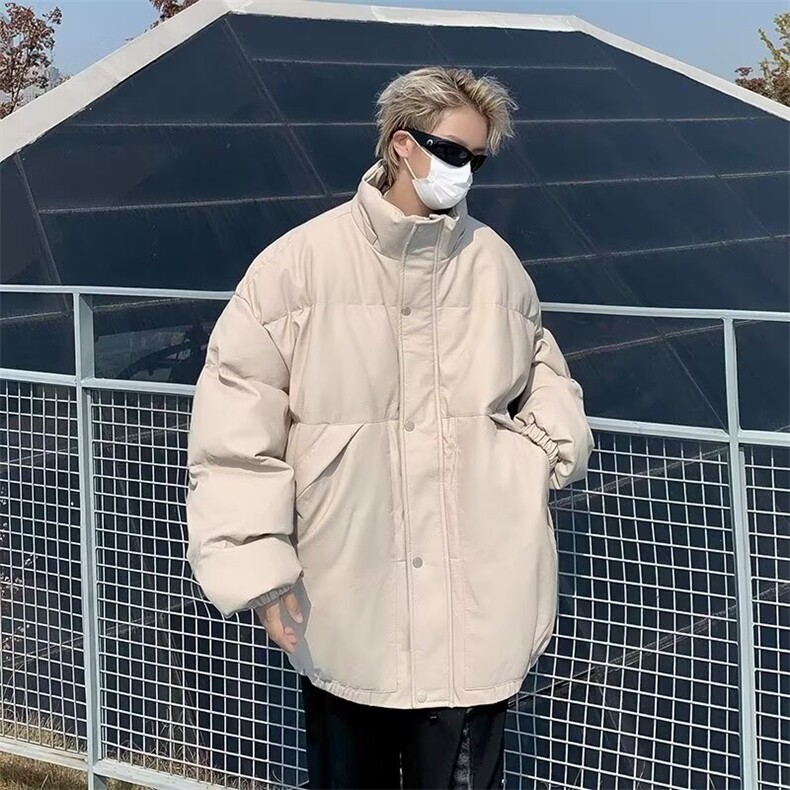 PU皮冬季立领皮羽绒服外套男休闲潮牌日系复古港风免洗袄MY163,男装羽绒服,星座1116A-1（原606A）