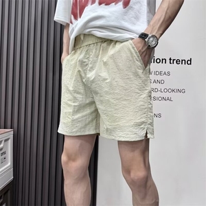 纯色休闲短裤男士夏季冰丝薄款速干潮牌宽松简约百搭三四分短裤子图片