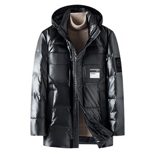 中年羽绒服白鸭绒休闲商务保暖加厚中长款外套爸爸装ZL7797-P300，男装羽绒服，电商B212（原钱塘6029）