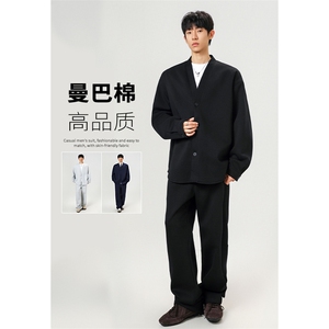 2026新款亲肤曼巴棉开衫外套休闲裤套装男J5248+K24018特P95控178图片