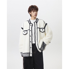 MYDD015-P60重磅痞帅花毛绒绒毛衣外套男女情侣宽松针织衫，男装针织衫/毛衣，星座712A-1