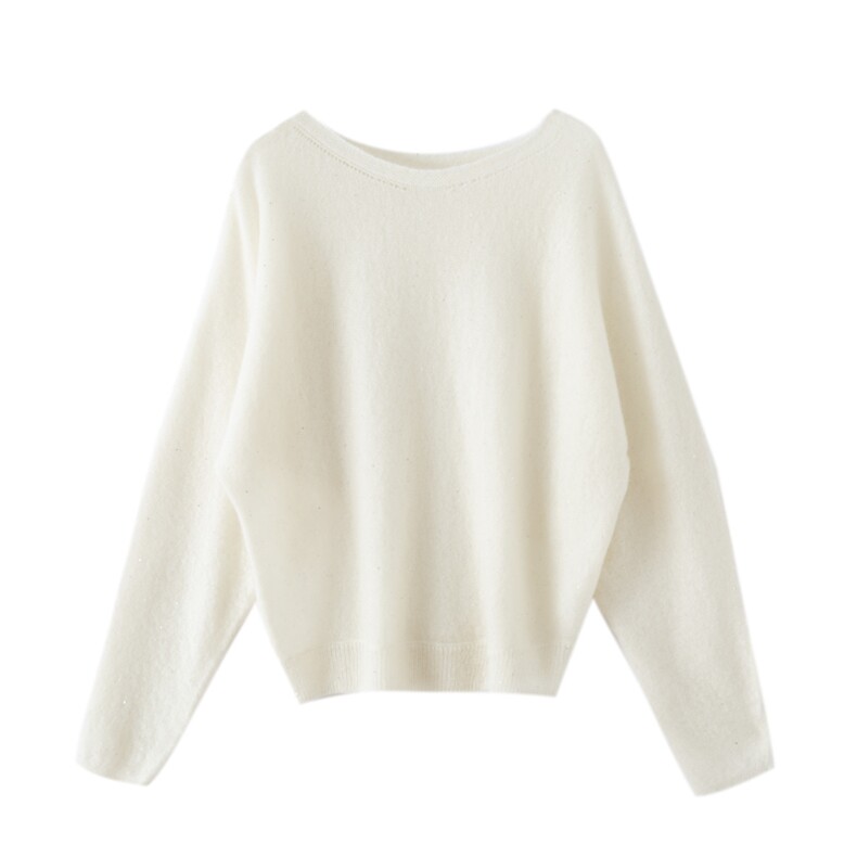 2025年秋季套头常规时尚百搭通勤一字领，女装羊绒衫，窄众羊绒