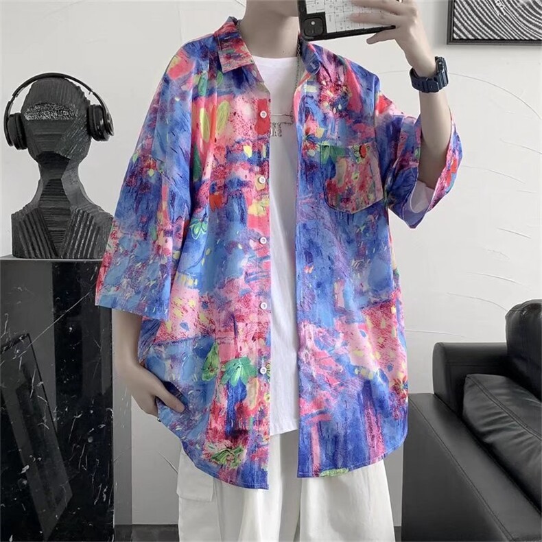 长袖衬衫春款男港风潮流C00009P32图片
