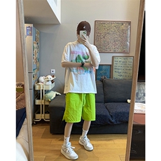 8XL-M特大码短裤男多巴胺冰丝裤户外速干五分裤工装裤DK1524P25，男装休闲裤，电商D206-1