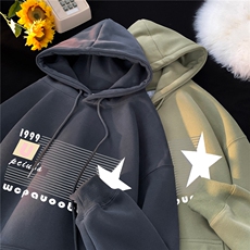 现货！重磅大码M-4XL得物品质加厚连帽卫衣RH6212--特P35，男装卫衣，星座610B-1