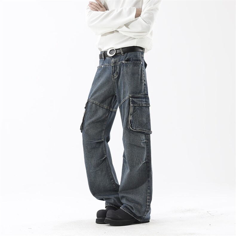 高品质B221美式ins高街暗黑宽松工装牛仔裤LK24341-P70控98,男装牛仔裤,电商B221