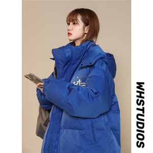 中性风22秋冬新品字母印花立领面包服连帽棉衣外套MY206P115控158图片