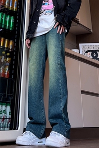 B221 美式ins高街暗黑小众修身微喇牛仔裤 LK24257-特 P45 控78图片