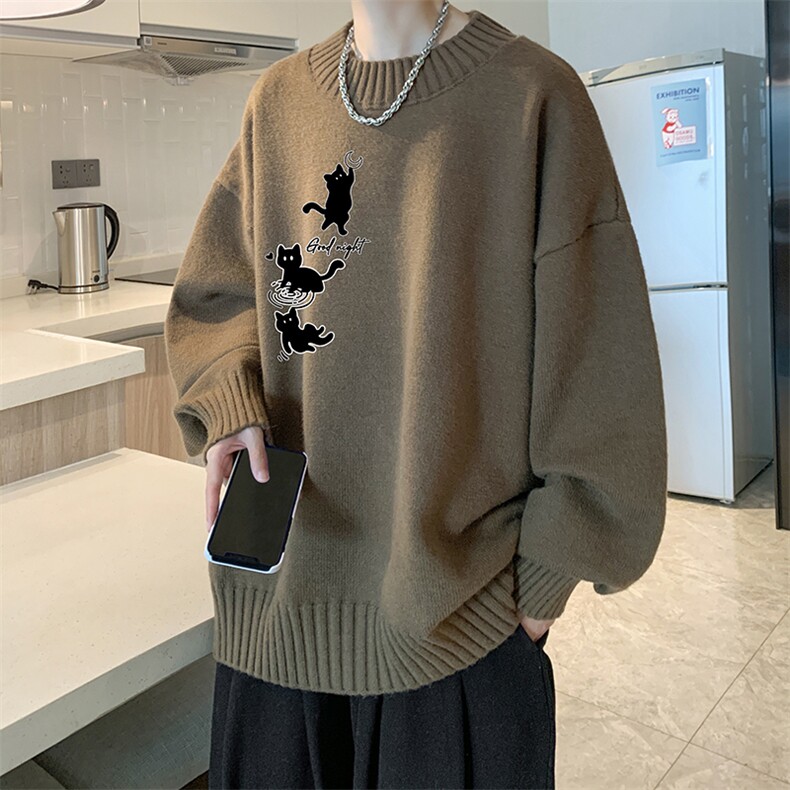 半高领毛衣男大码胖子针织衫毛线衣M18461-P45加绒款-P65,男装针织衫/毛衣,电商A040