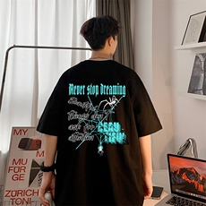 2024夏季港风短袖T恤男重磅230g纯棉DT1015P25控39，男装T恤，电商A086