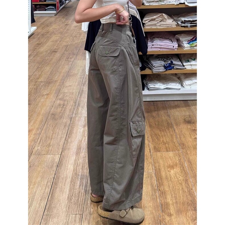 冰丝速干工装裤女夏季2025年新款宽松高腰显瘦束脚薄款休闲阔腿裤，男装工装外套，星座506A