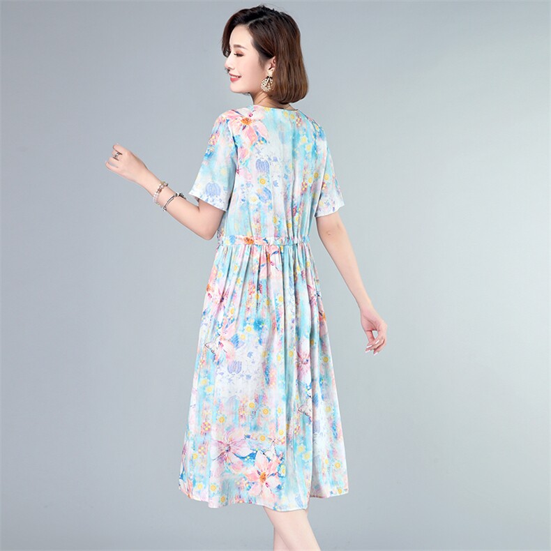 时尚潮流连衣裙舒适短袖2021年夏季休闲宽松气质,女装连衣裙,小林双子