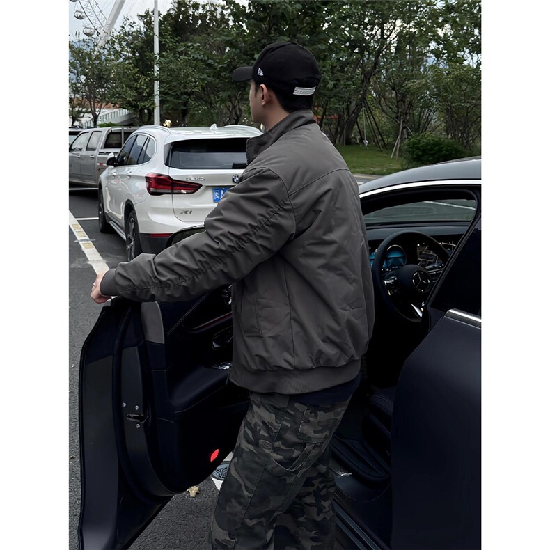美式三防短款立领教练夹克外套男士秋季痞帅工装棒球服W6703-P62,男装夹克,星座412-3