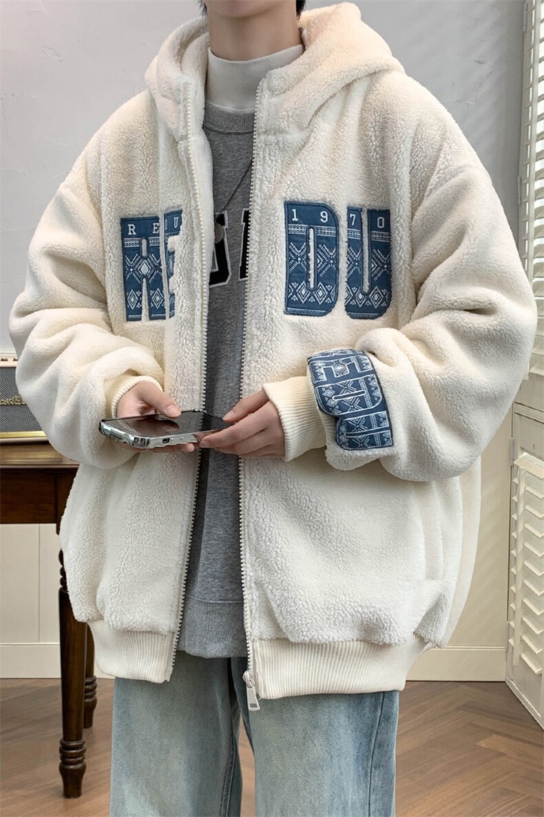 2023冬上新港风加绒加厚棉衣羊羔绒连帽外套男女988-P110控价158,男装棉衣,电商A441-1