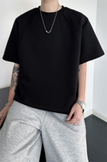 8XL-M美式高街高克重短袖T恤男宽松短款BOXY正肩上衣半袖DX334，男装T恤，电商D206-1