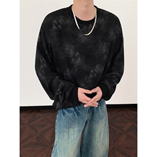 S2605/P35春装新款现货卫衣男新中式套头个性宽松大码T恤上衣，男装T恤，电商A141