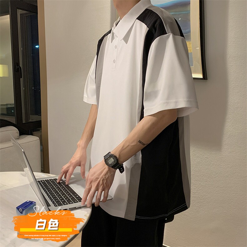 2023夏季新款短袖男潮流港风polo衫百搭半袖zdp2302-P40控58,男装Polo衫,星座717