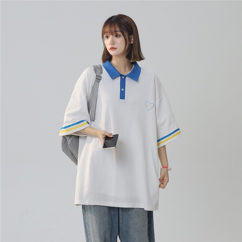 2025夏季新款拼接条纹蓝白色短袖polo杉T恤T1027/P45控59-100棉,男装T恤,电商A148-1