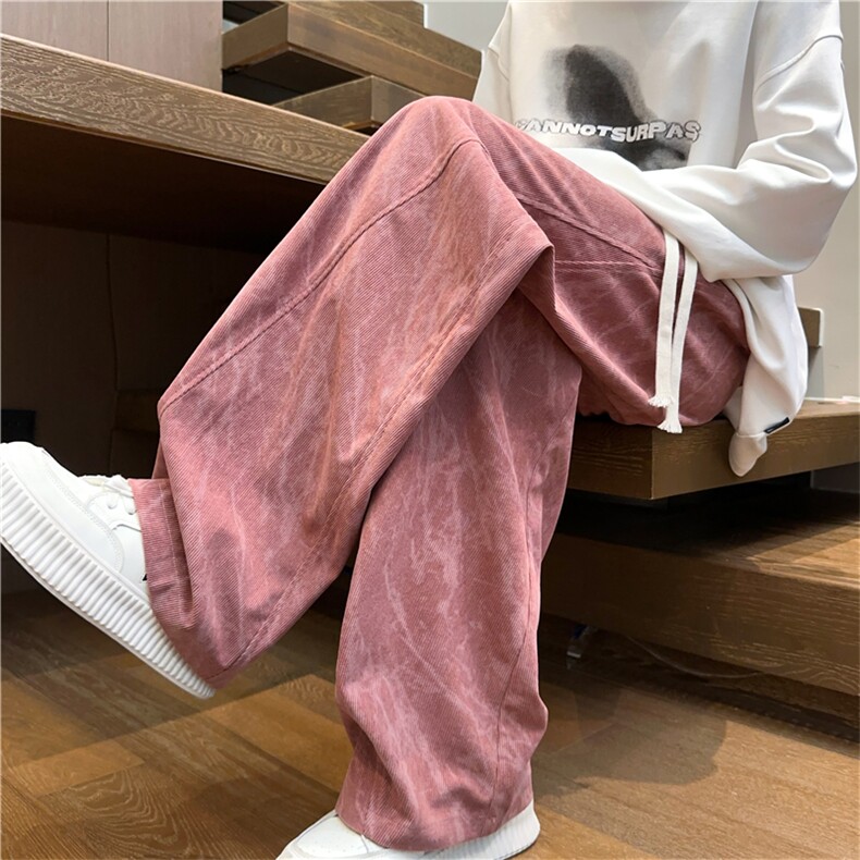 K2488批45控68灯芯绒裤子男款美式宽松直筒裤休闲裤男裤阔腿裤,男装休闲裤,电商D229A