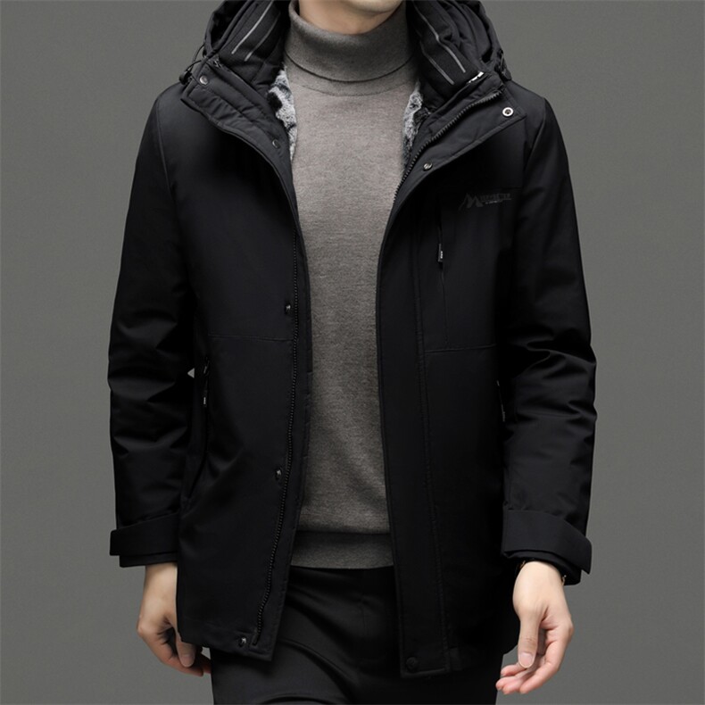 QX226钱塘2020-2中年男士冬季厚款简约百搭有帽新款羽绒服P205,男装羽绒服,钱塘207-2