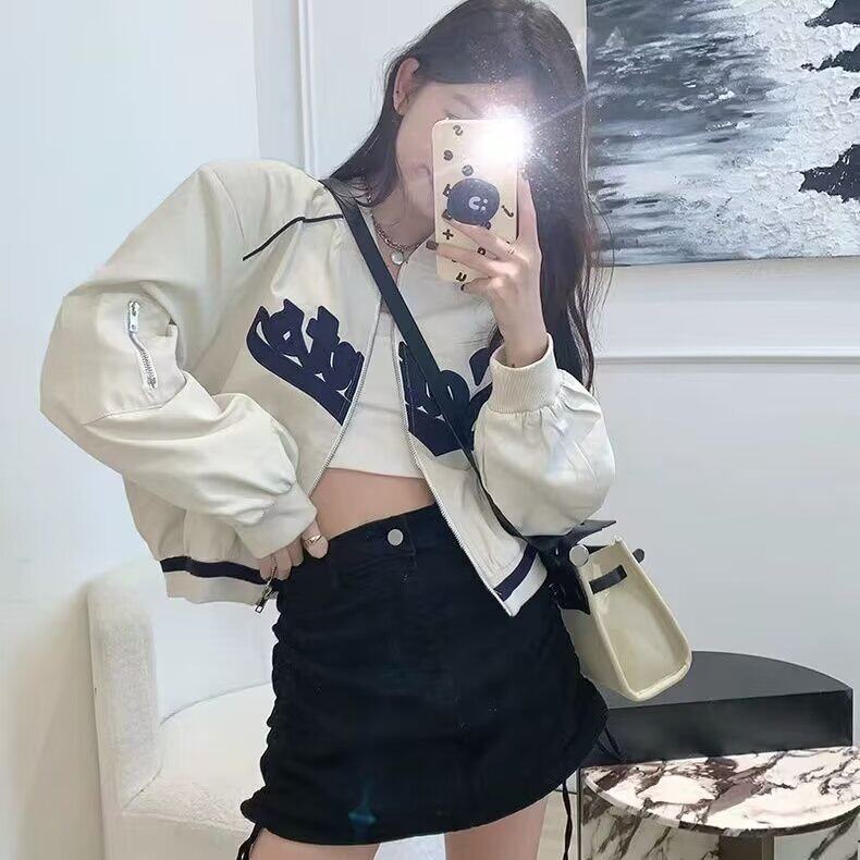 美式休闲棒球服外套女小个子春秋款辣妹风飞行员夹克短款上衣秋,男装夹克,星座1210-1