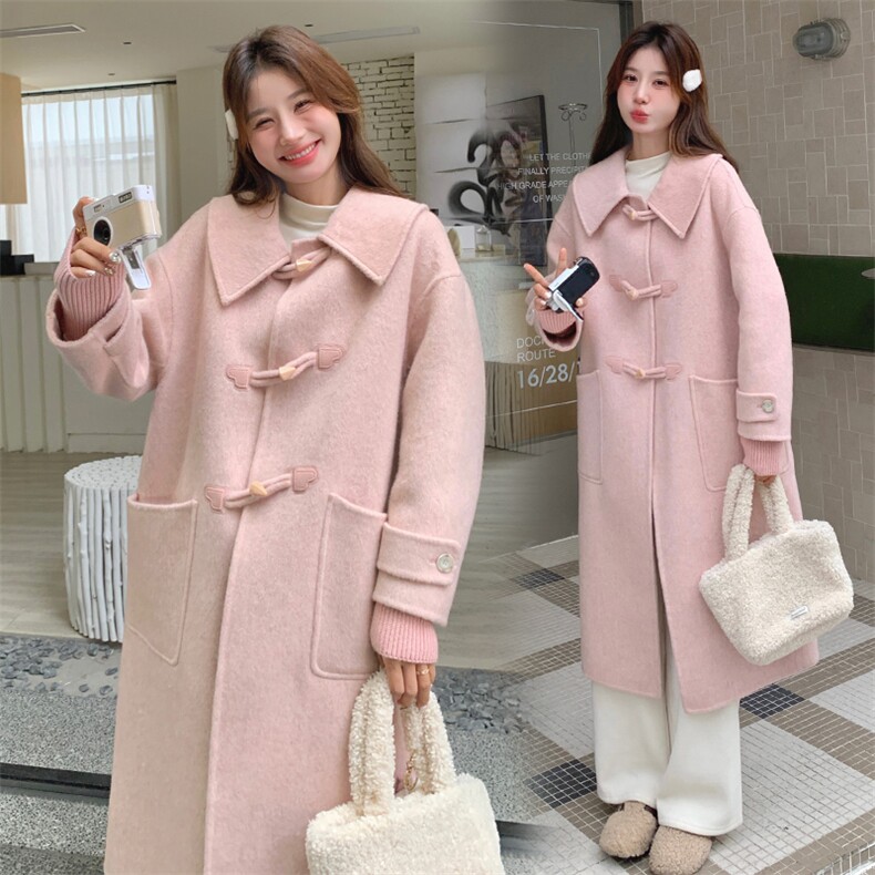 竞品毛呢外套，女装双面呢大衣，韩蜜菓